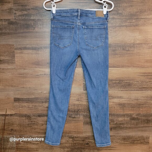American Eagle Jeans 4 S Jegging Mid Rise Next Level Stretch Medium Light Wash - Picture 2 of 14